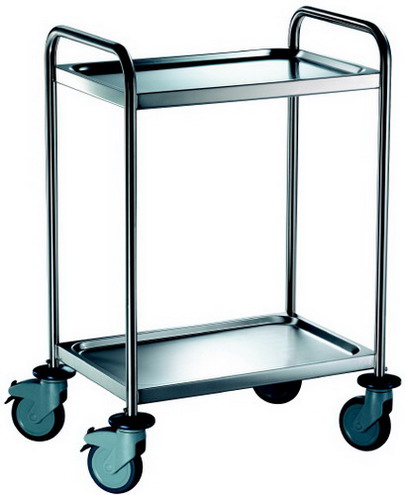 Blanco-Transportwagen mit 2 Borden L 700 x B 500 x H 950 mm 4 Lenkrollen, 2 Feststeller, Modell SW 6x 4-2