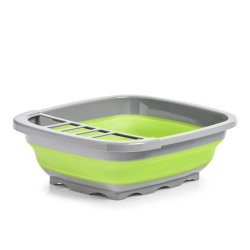 Abtropfkorb, PP/TPR, 38,4x32,4x4,6/12 cm. Farbe: anthrazit/grün. Der faltbare Abtropfkorb von Zeller ist vor allem für kleinere Küchen mit wenig