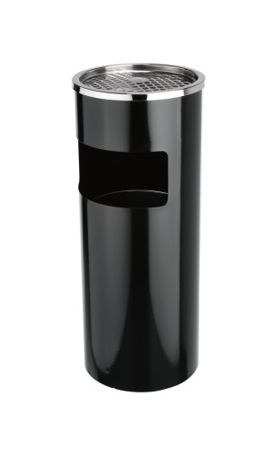 Standascher. pulverbeschichteter Stahl/Oberteil aus Edelstahl. mit herausnehmbarem,