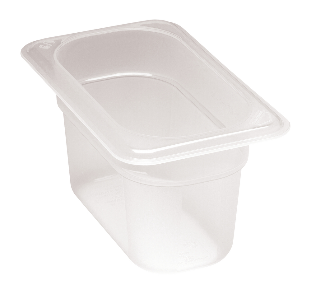 Cambro Polypropylen GN 1/9 Behälter 100mm. Ein ökonomischer Behälter für den Gebrauch mit Arbeitstischen, Regalwagen und mehr.