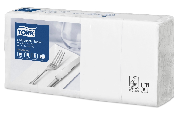 Tork Soft Advanced Lunchservietten Inhalt: 150 Stck. Farbe: weiss, 1/8 Falz