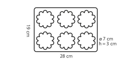 Backform - 6 Blümchen DELICIA SILICONE Silikon Spülmaschinenfest