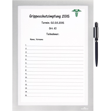 DURABLE Magnetrahmen DURAFRAME® NOTE DIN A4 silber metallic