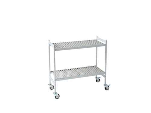 SARO Bausteinwagen Modell BSW1083 Made in Europe - Material: Aluminium/ Polyethyleen - Bausteinwagen auf Rädern mit 2 Böden - Traglast: