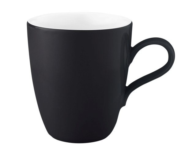 Seltmann Becher mit Henkel 0,38 l M5389, rund, Form: Coup Fine Dining, Dekor: 57350 schwarz, hohe Kantenschlagfestigkeit, Made in Germany