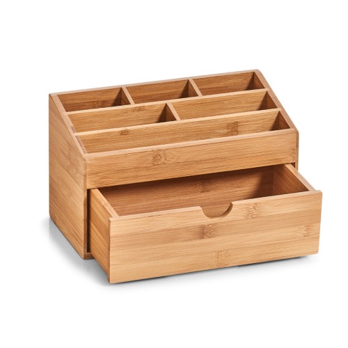 Organizer, Bamboo lackiert; HDF beschichtet, 25,4x12,5x15 cm. Farbe: natur. Dieser praktische Organizer ist ein wahres Ordnungstalent. Er ist