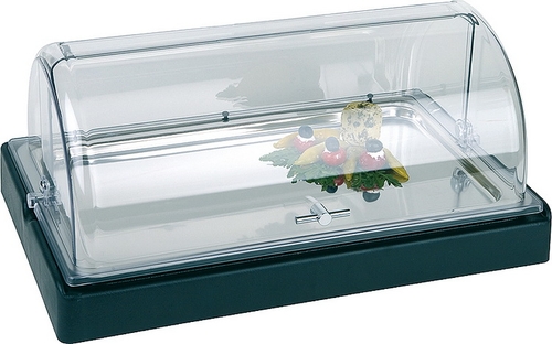 Kühlbox -TOP FRESH GN 1/1- 56,5 x 35 cm, H: 6,5 cm 18/10 Edelstahl, Acryl 4-teilig: - Basis, schwarz - Tablett, GN 1/1 - 2