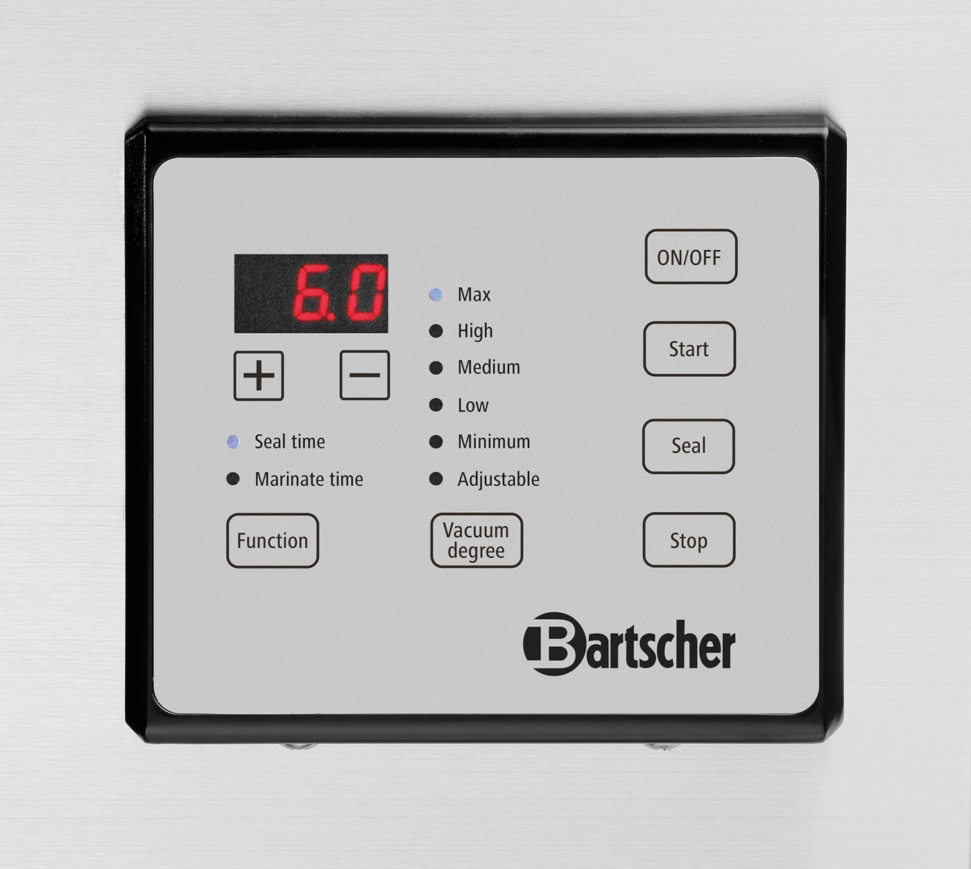 Bartscher Vakuum-Verpackungsmaschine 290/4 | Vakuumkontrolle: Elektronisch | Maße: 36 x 50 x 350 cm. Gewicht: 25 kg