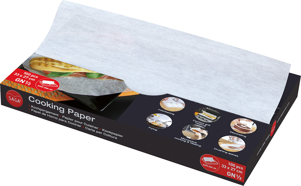 Bartscher Kochpergament 1/2 GN | Hitzebeständig bis: 220 °C | Maße: 35,7 x 29,5 x 179 cm. Gewicht: 0,37 kg