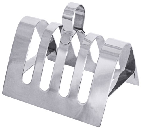 Toastständer für 4 Scheiben aus Edelstahl 18/10, hochglänzend, Materialstärke 0,8 mm, für max. Toastdicke 12 mm, schwere Qualität