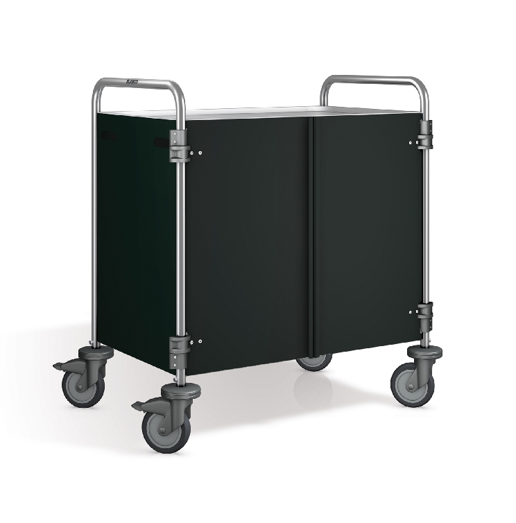 Blanco Verkleidung 3-seitig für Servierwagen mit frontseitigen Flügeltüren, graphitschwarz RAL 9011