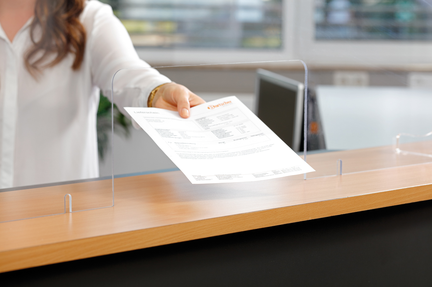 Bartscher Hygieneschutz 1500PGLD | MaßeDurchreiche: B 400 x H 200 mm | Maße: 150 x 30 x90,0 cm. Gewicht: 6,6 kg