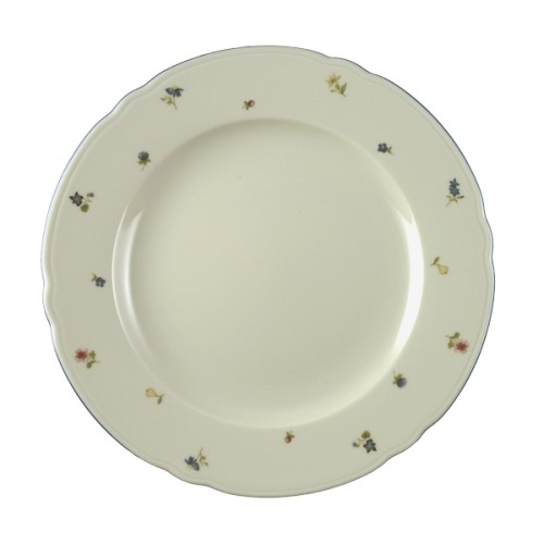 Seltmann Frühstücksteller 20 cm Fahne, Form: Marieluise, Glasur: elfenbein, Dekor: 30308 Streublume