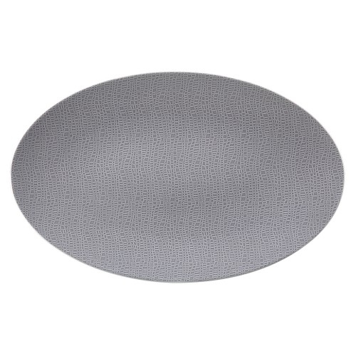 Seltmann Servierplatte oval 40x26 cm, oval, Form: Life, Dekor: 25675 Fashion elegant grey, hohe Kantenschlagfestigkeit, Made in Germany