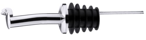 Flaschenausgießer mit Kläppchen aus Edelstahl 18/10, hochglänzend, mit Polypropylen-Pfropfen, geeignet für alle