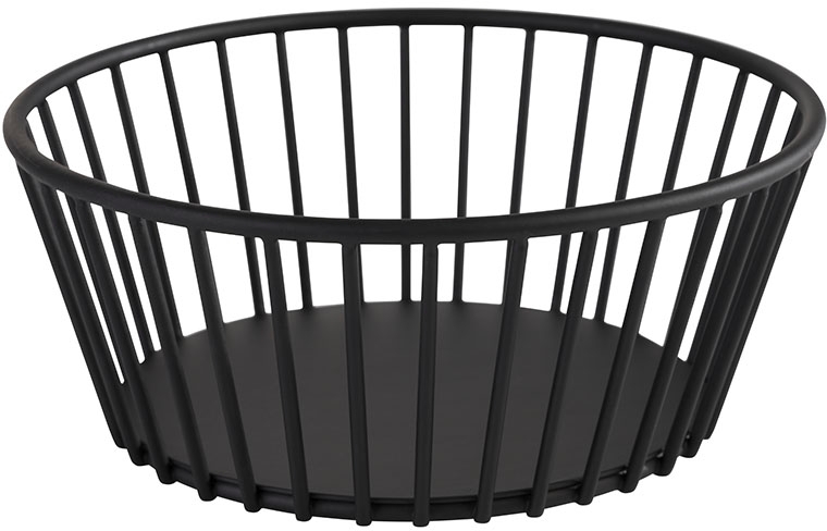 Korb -URBAN- Ø 17 cm, H: 7 cm Metall, schwarz spülmaschinengeeignet stapelbar Farbe: Schwarz