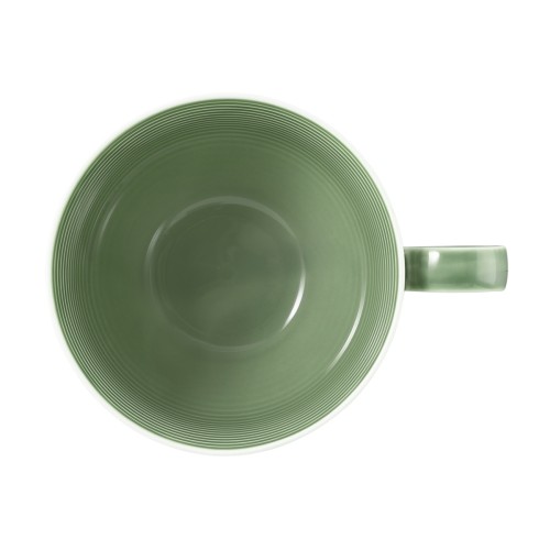 Seltmann Milchkaffeeobertasse 0,35 l mit Relief, rund mit Relief, Form: Beat, weiss Salbei7, hohe Kantenschlagfestigkeit, Made in Germany