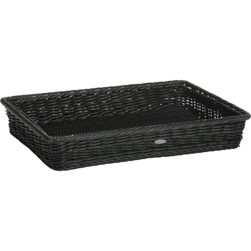 Westmark Korb rechteckig mit Metallrahmen, 40 x 30 x 7cm, schwarz