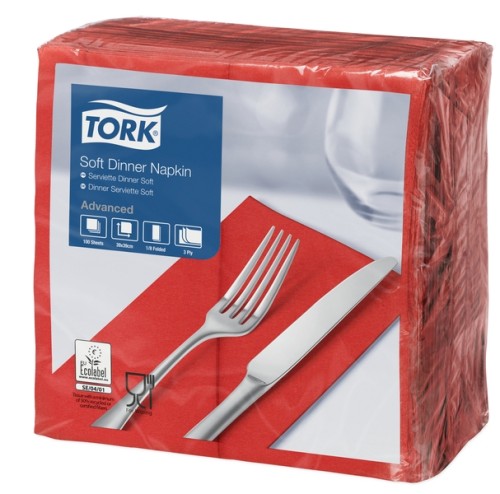 Tork Soft Dinnerserviette Rot Advanced Rot