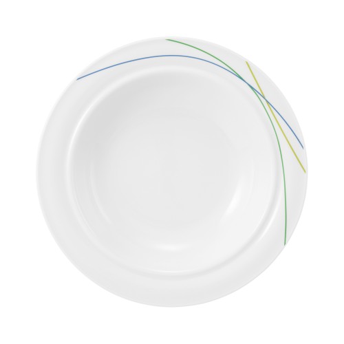 Seltmann Teller tief 23 cm, rund, Form: Community, Dekor: 57403 Green Line, hohe Kantenschlagfestigkeit, Made in Germany