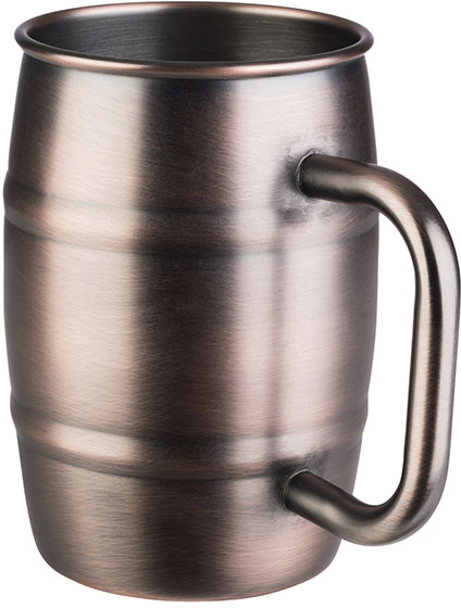 Becher -BEER MUG- Ø 8,5 cm, H: 13 cm Edelstahl Antik-Kupfer-Look Volumen: 0,5 Liter nicht spülmaschinengeeignet Farbe: Kupfer