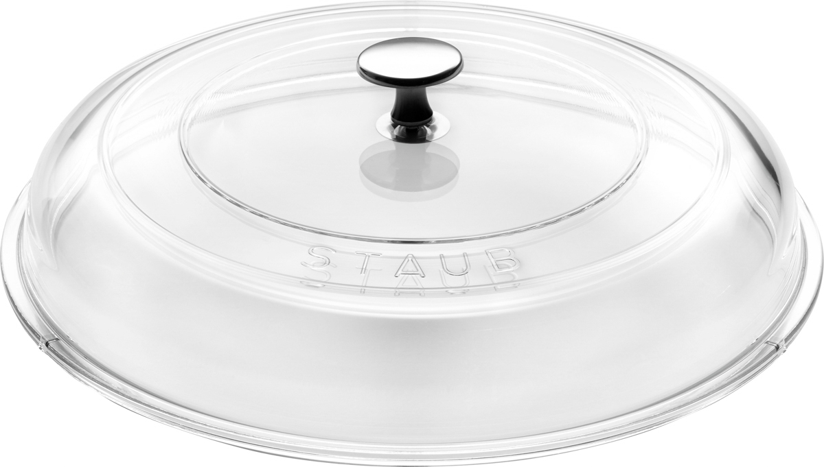 Gewölbter Glasdeckel, 28 cm, rund, Glas, Transparent, Serie: (no series Staub). Marke: Staub
