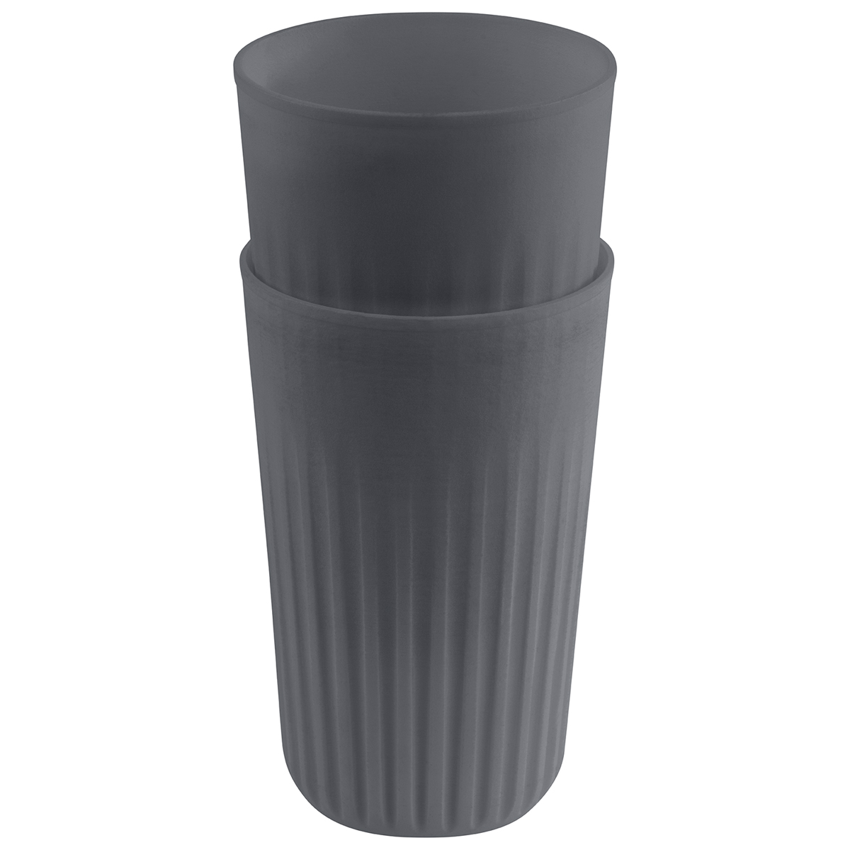 Mehrwegbecher -TO GO-, Ø 8,5 cm, H: 13,5 cm, 400 ml, Polypropylen, anthrazit, (ohne Deckel)