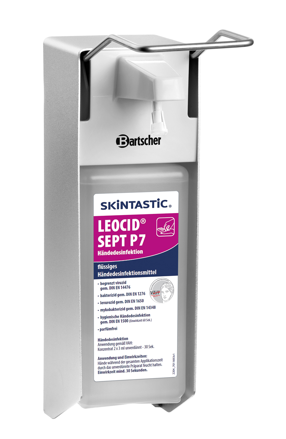 Bartscher SKINTASTIC LEOCID® SEPT P7 | Inhalt: 12x 1 Liter | Maße: 7 x 9 x 21,0 cm. Gewicht: 0,9 kg