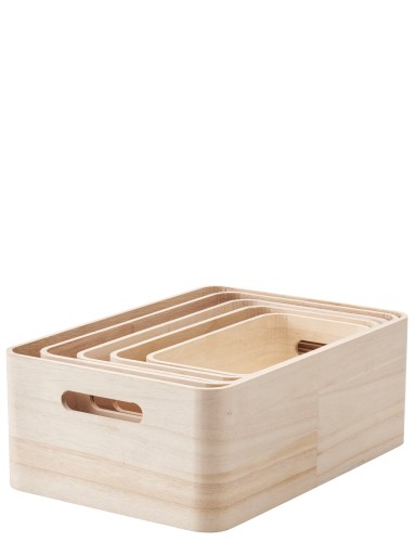SAVE-IT Aufbewahrungsboxen 5 St wood - Maße: 36 x 25 x 13 cm - von Stelton