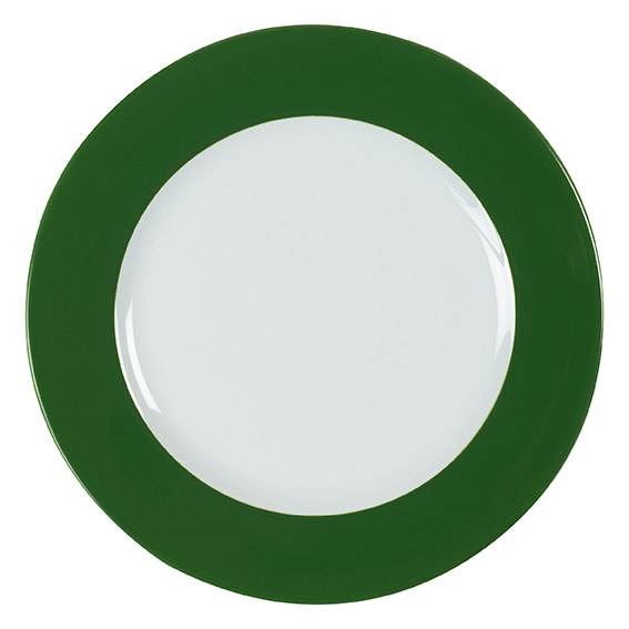 Teller flach 31,5 cm - Form: Table Selection -, Dekor 79174 dunkelgrün - aus Porzellan., Hersteller: Eschenbach. "Made in Germany".