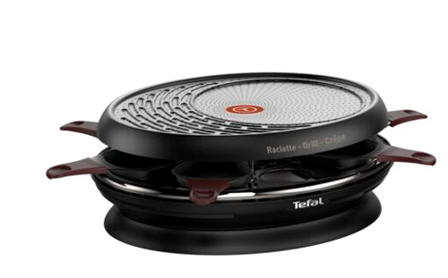 Tefal Raclette Store'In [Raclette, Grill und Crêpe; 8 Pfännchen; Verstauen im Gerät; antihaftbeschichtet; spülmaschinengeeignet;