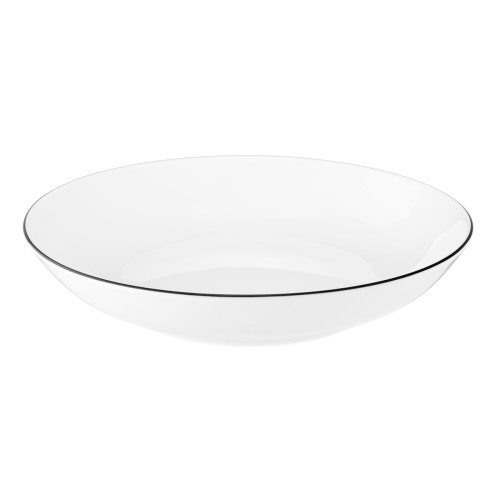 Seltmann Suppenteller rund 21 cm, rund, Form: Lido, Dekor: 10826 Black Line, hohe Kantenschlagfestigkeit, Made in Germany