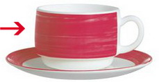 Kaffeeobertasse 0,19 l aus Opalglas Form Brush - Red / Rot