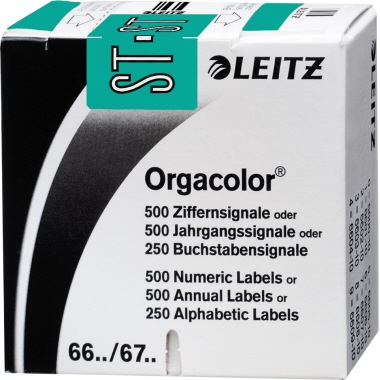 Leitz Buchstabensignal Orgacolor® Orgacolor Registratursysteme ST selbstklebend Kunstdruckpapier türkis