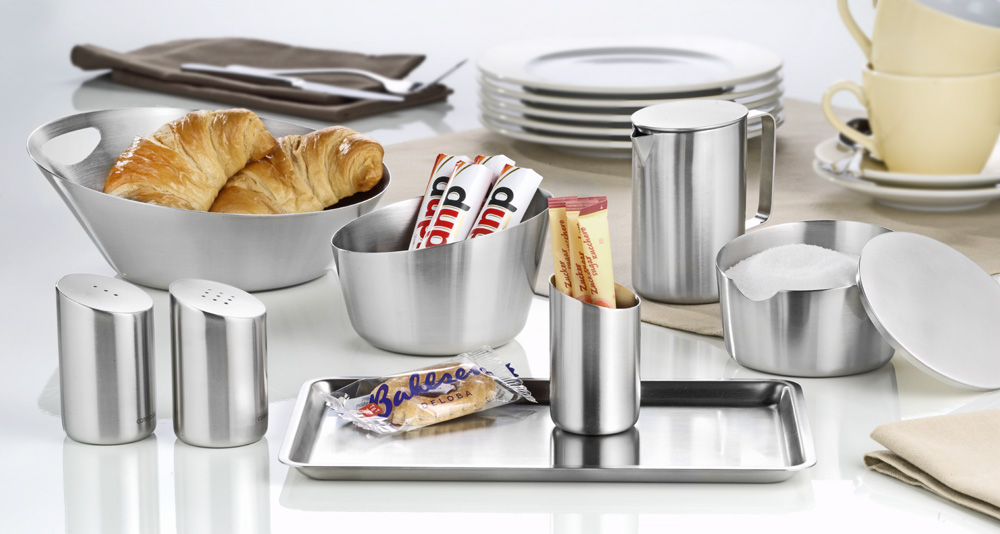 Snack und Dip Schale VISTA, Durchmesser: 120 mm / 88 mm, Höhe: 74 mm mit gebürsteter Oberfläche,