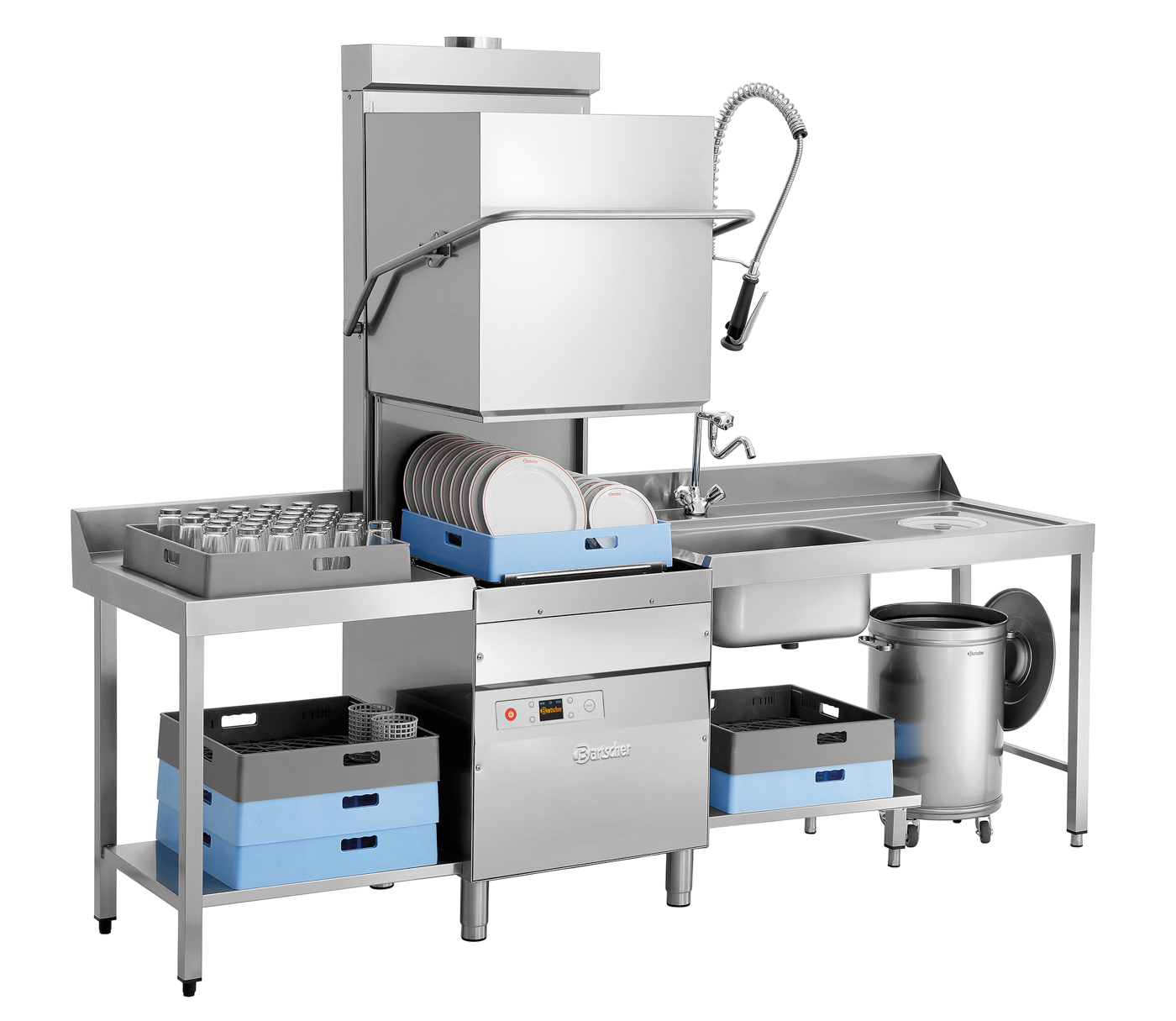 Bartscher Durchschubspülmaschine DS 2501eco |Thermodesinfektion entsprechend der Normen DIN10512 | Maße: 72 x 80,5 x 211,5 cm. Gewicht: