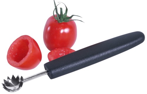 Tomatenentstieler mit schwarzem, glasfaserverstärktem Polyamid-Griff, aus extra geschärftem, gehärtetem Edelstahl 18/0 zum