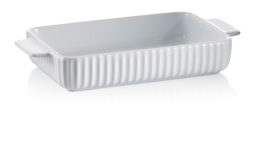 KELA Servier-Und Auflaufform Maila Keramik weiß matt Rechteckig 27,0x14,0x4,5cm Maße inkl. Griffe