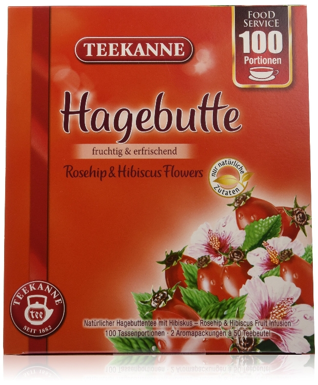 Teekanne Hagebutte - fruchtig und erfrischend Pemium Gastro - Glasportionen ohne Einzelumhüllung Inhalt: 100 Beutel