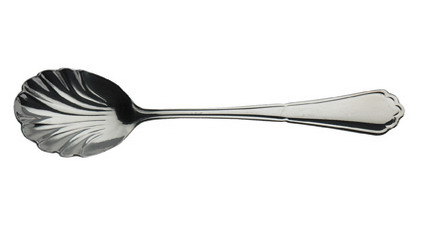 Zuckerlöffel Chippendale, Edelstahl 18/0, poliert.