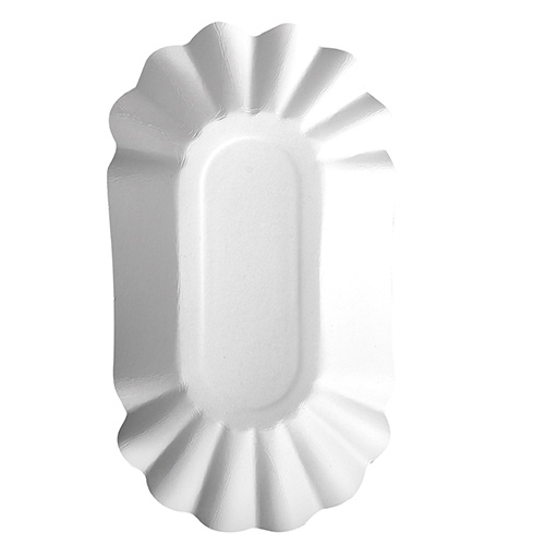 250 Schalen, Pappe "pure" oval 10,5 cm x 20 cm x 3,5 cm weiss von PAPSTAR