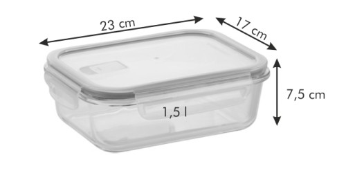 Dose FRESHBOX GLASS 1.5 l, rechteckig
