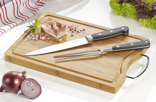 2-tlg. Tranchierset ARNOLD  "RESTPOSTEN" best. aus je 1 Tranchiergabel u. Tranchiermesser aus Edelstahl, durchgehender Erl,