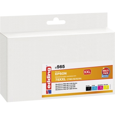 edding Tintenpatrone Epson T7891/T7892/T7893/T7894 EDD-565 ca. 4 x 4.000 Seiten kein Originalzubehör schwarz, mehrfarbig 4