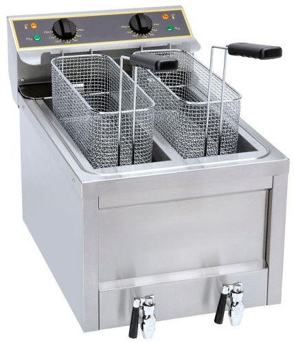 NEUMÄRKER Fritteuse Dual 2x 8 Liter 400x600x465 mm