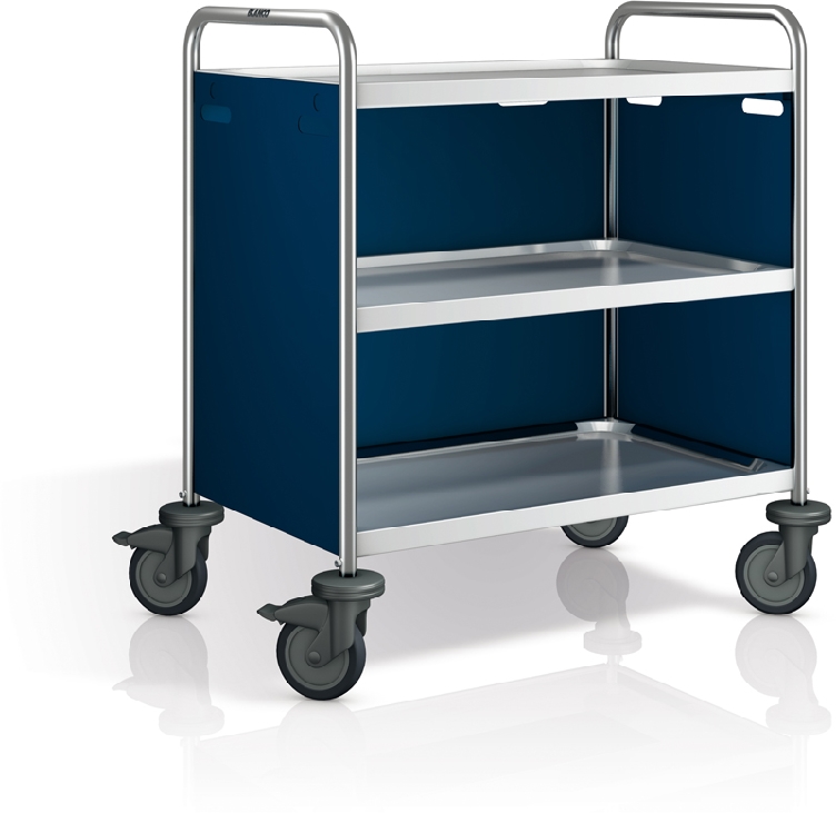 Blanco Verkleidung 3-seitig für Servierwagen mit frontseitigen Flügeltüren, saphirblau RAL 5003