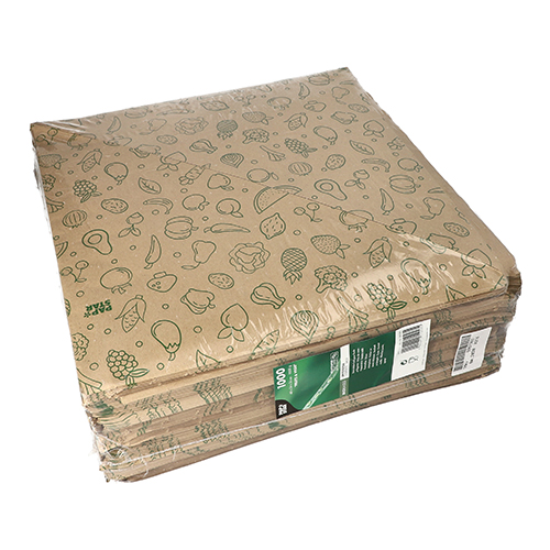 1000 Spitztüten, Kraftpapier 48 cm x 34 cm x 34 cm braun "Fruits & Vegs" Füllinhalt 1000 g von PAPSTAR