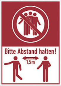 Schild "Bitte Abstand halten" 37 x 26 cm