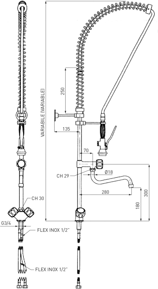 HENDI Geschirrwaschbrause