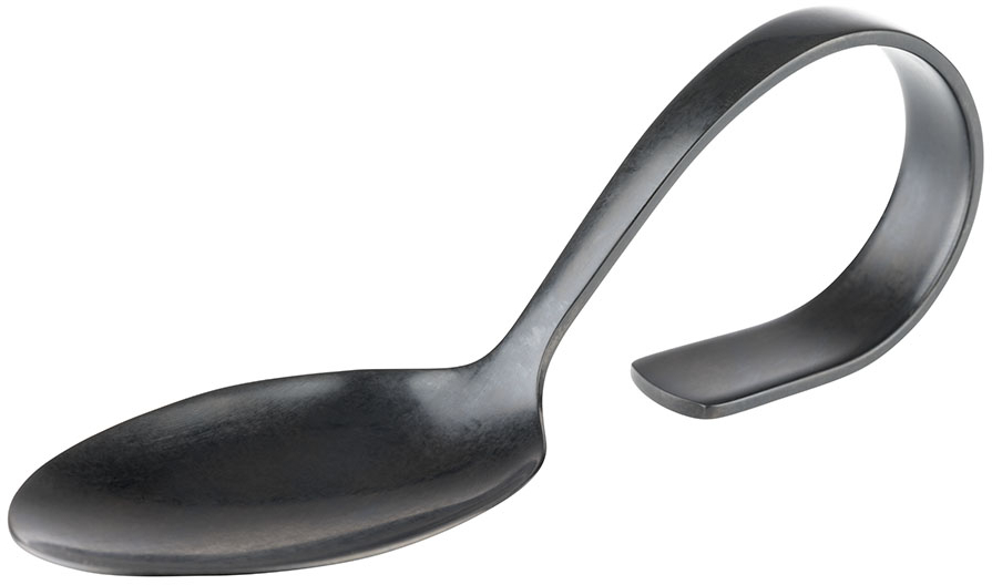 Gourmet-Löffel -CLASSIC- Länge: 12 cm 18/8 Edelstahl, Gunmetal-Look spülmaschinengeeignet Farbe: Schwarz